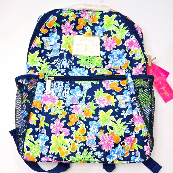 DisneyParks X Lilly Pulitzer Loves Disney Mickey And Minnie Backpack NWT - Picture 1 of 5